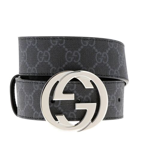 gucci gg supreme belt with g buckle farfetch|black Gucci imprime belt.